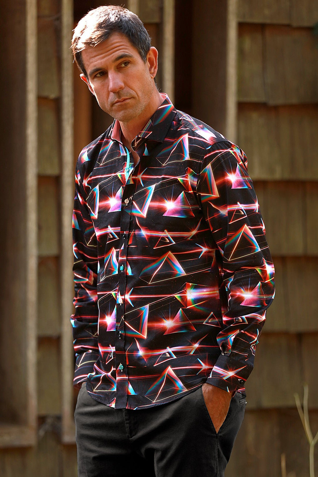 Black Prism Spectrum Print Shirt - CP8057