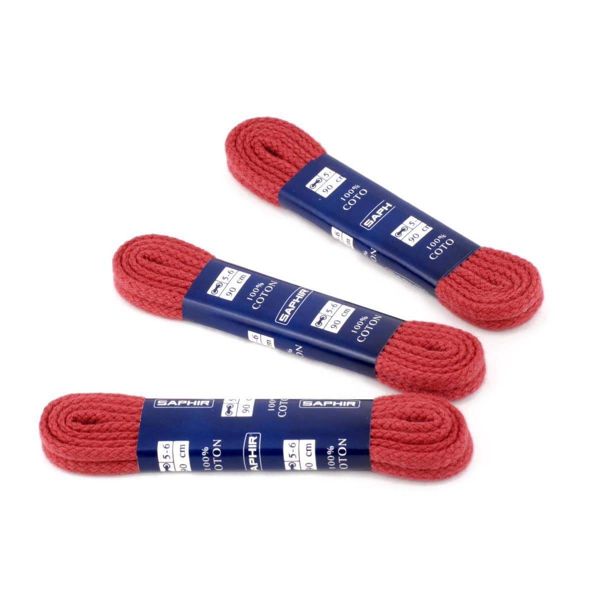 Saphir Red - Red Berry Rouge 100% Cotton Round Laces 90 cm 5-6 holes