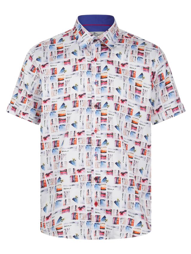 Men's Screen Shot White Short Sleeve Shirt