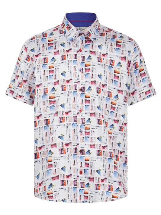 Men's Screen Shot White Short Sleeve Shirt