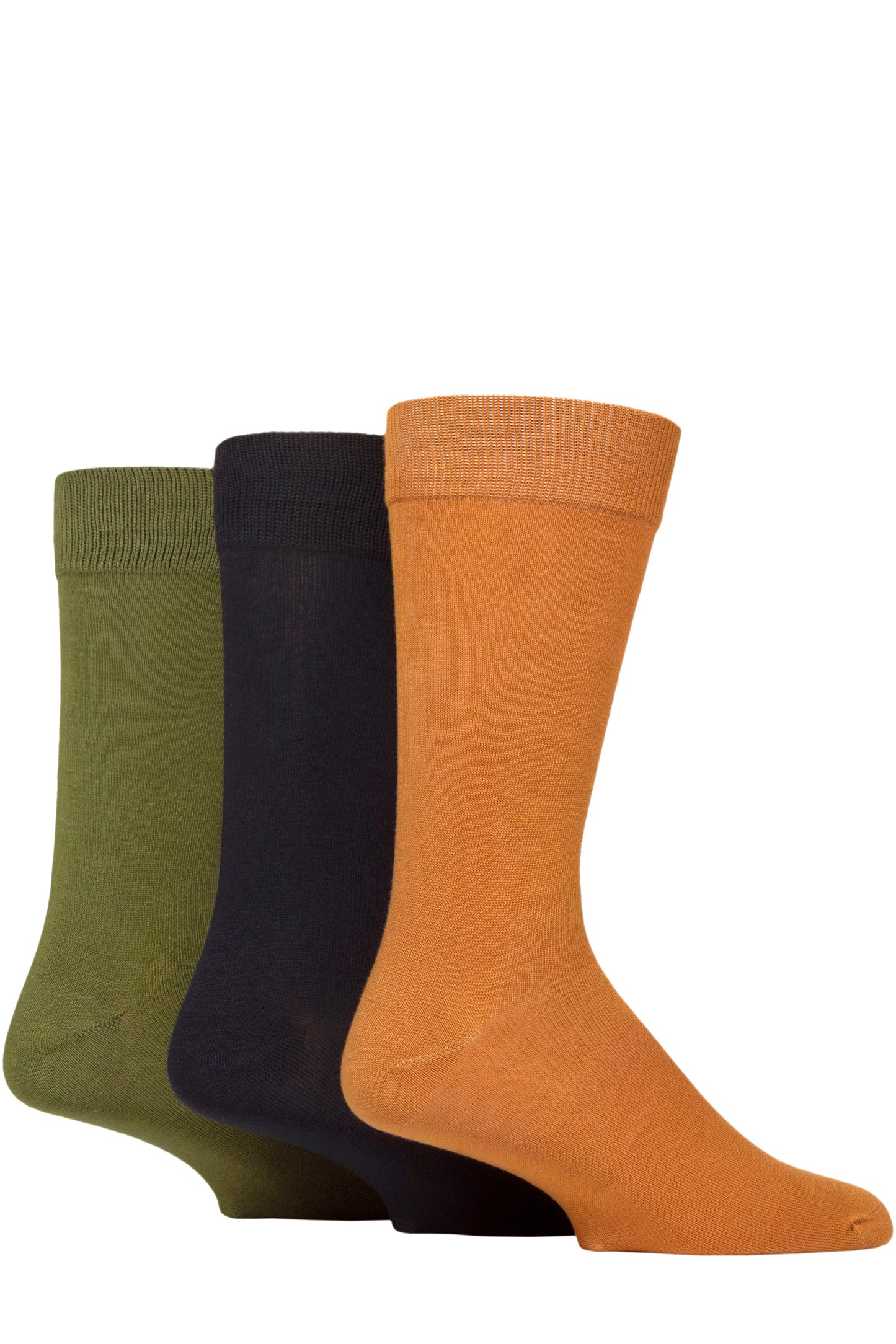 Glenmuir 1891 Bamboo Socks, Green/Denim/Mustard.
