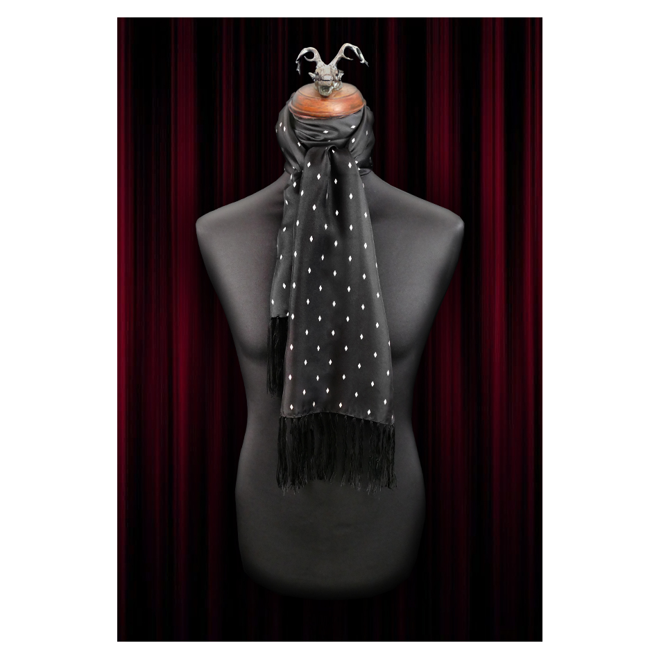 Jeffery West The Jewel Black Silk Scarf