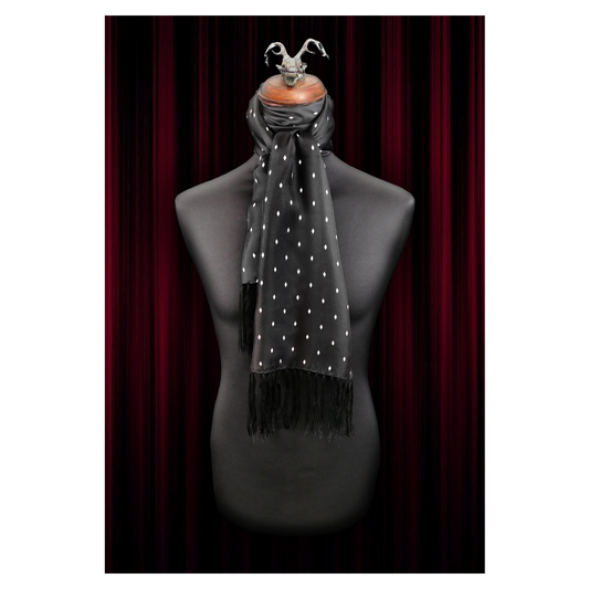 Jeffery West The Jewel Black Silk Scarf