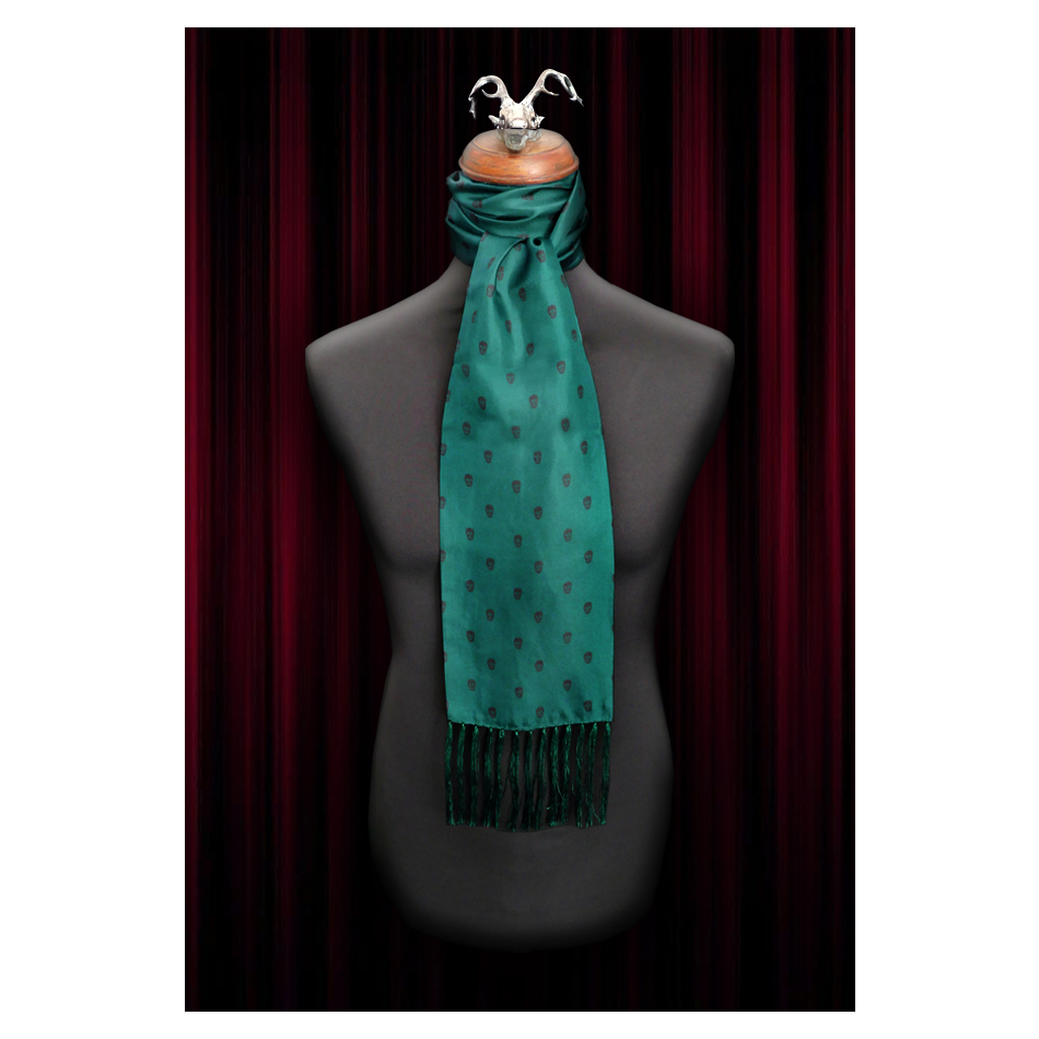 Jeffery West The Reaper Bottle Green Silk Scarf & Pocket Square