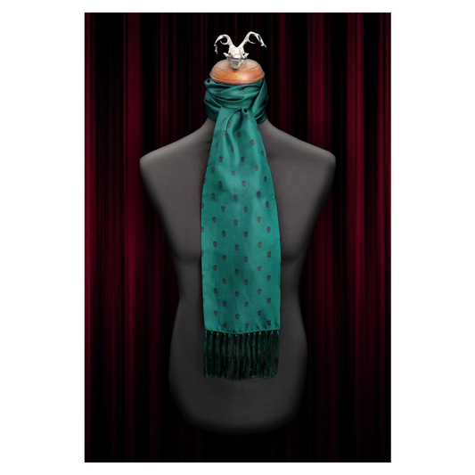 Jeffery West The Reaper Bottle Green Silk Scarf & Pocket Square