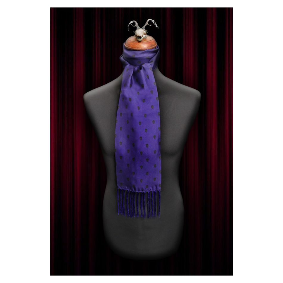 Jeffery West The Reaper Purple Silk Scarf & Pocket Square