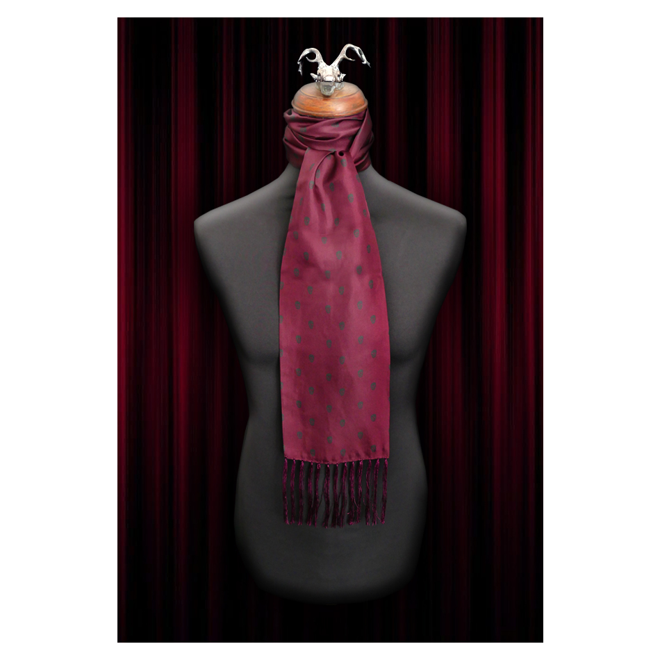 Jeffery West The Reaper Wine Red Silk Scarf & Pocket Square