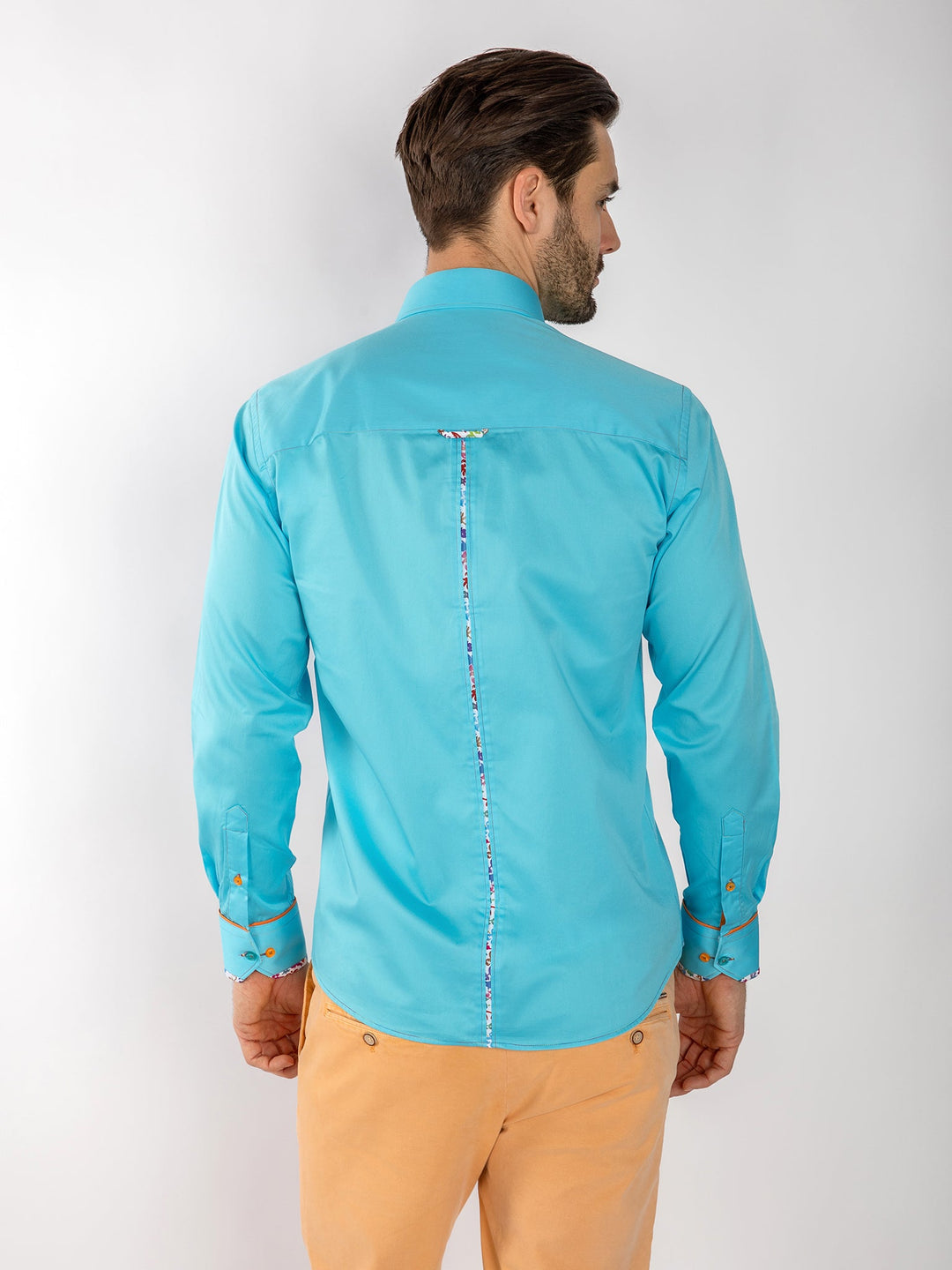 Detail Signature Plain Aqua Shirt