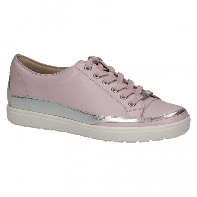 Caprice Lt Purple (Lilac) Perl leather lace up Trainer
