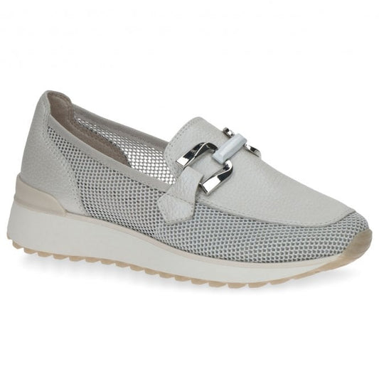 Caprice Off White Pearl Comb Leather Sporty Loafer. Only size 7.5 left.