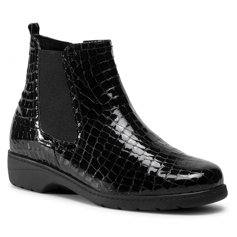 Caprice Black Croc Patent Ankle Boot Only size 4 left
