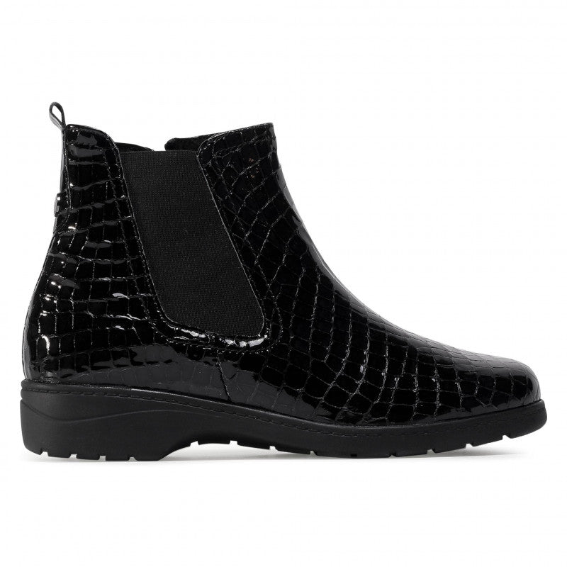 Caprice Black Croc Patent Ankle Boot Only size 4 left