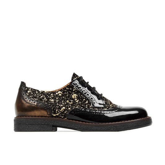 Embassy London The Artist Black and Gold Lace up Brogue shoe. Only size 4 left.