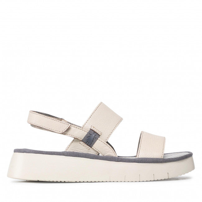 Fly London Cura Off White Wedge sandal. Only size 3 and 8 left