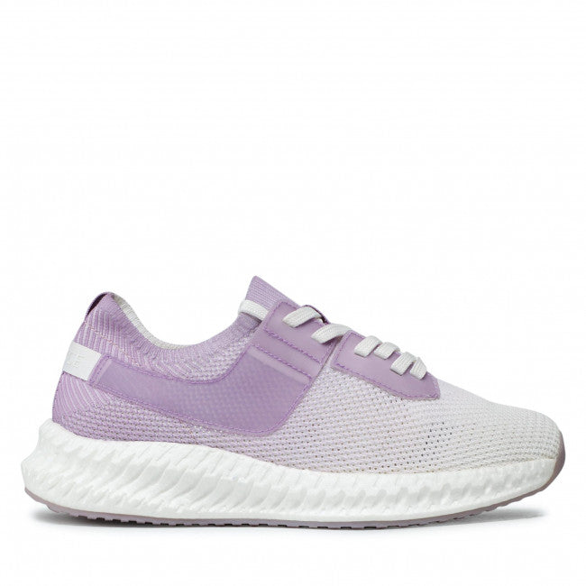 Caprice Lilac and White Ombre knit pull on lace up trainer.