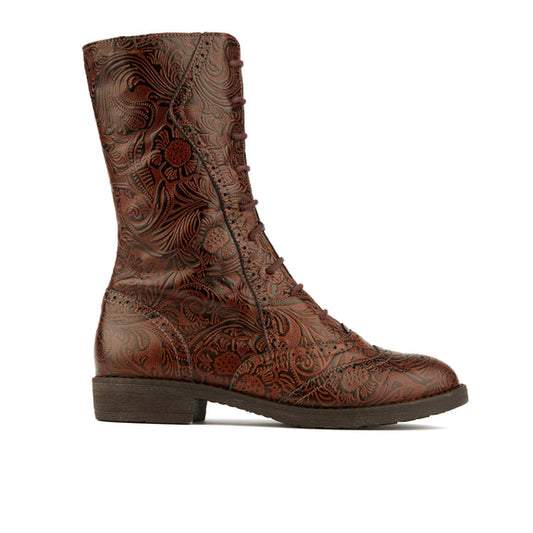 Embassy London Brick Lane Brown Floral High Ankle Boot Only sizes 3 and  8 left