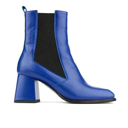 Embassy London Claudia Bright Blue Block Heeled Ankle Boot