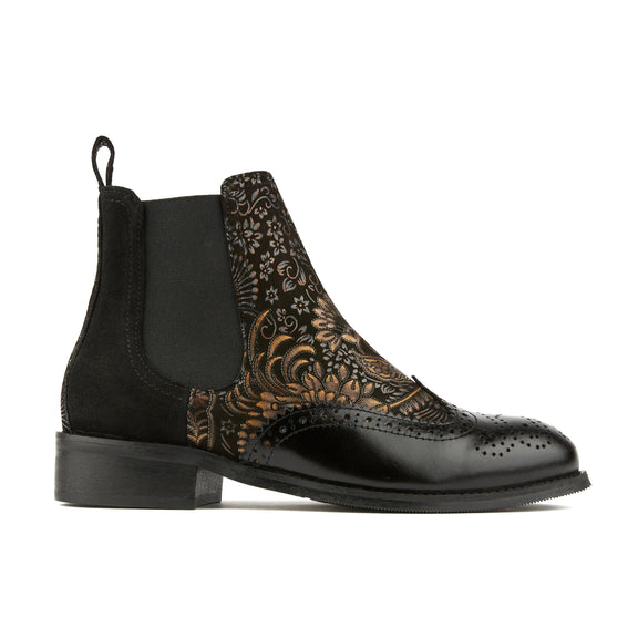 Embassy London Mamacita Black & Gold Chelsea Boot. Only size 8 left.