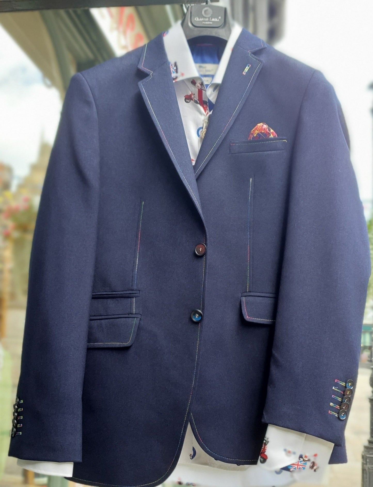 Navy Multi Stitch Blazer & Waistcoat CL1919