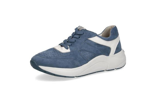 Caprice Blue and white suede leather wedge trainer. Only sizes 5 and 6 left.
