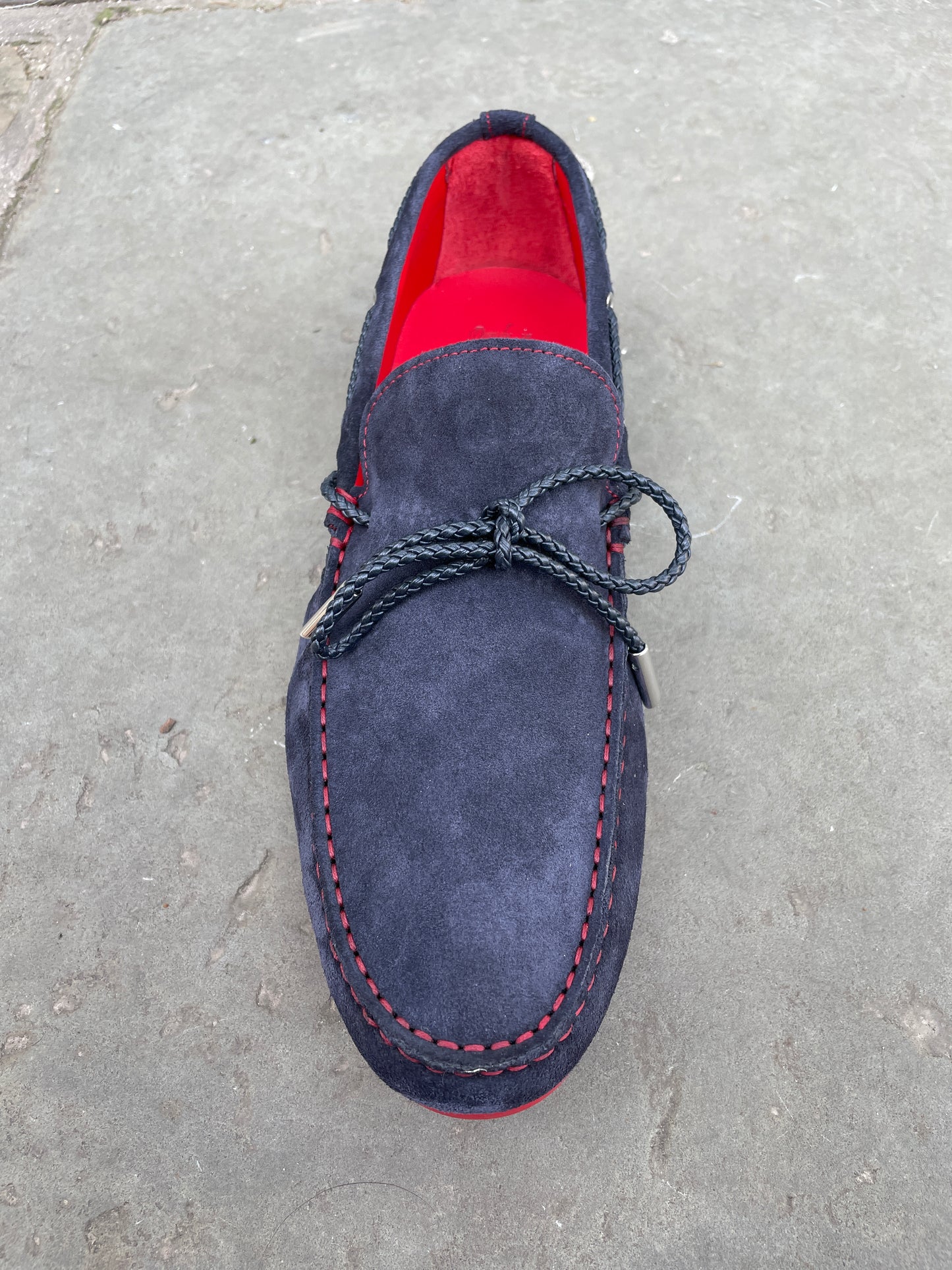 Jeffery West The Wag Suede Navy Red Sole