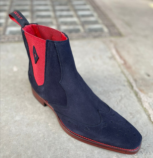 Jeffery West Scimitar Chelsea Suede Navy