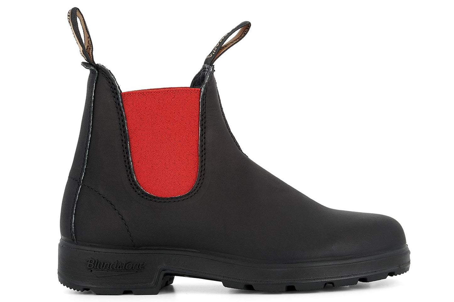 Blundstone 508 Black with Red Panel Leather Chelsea Boot