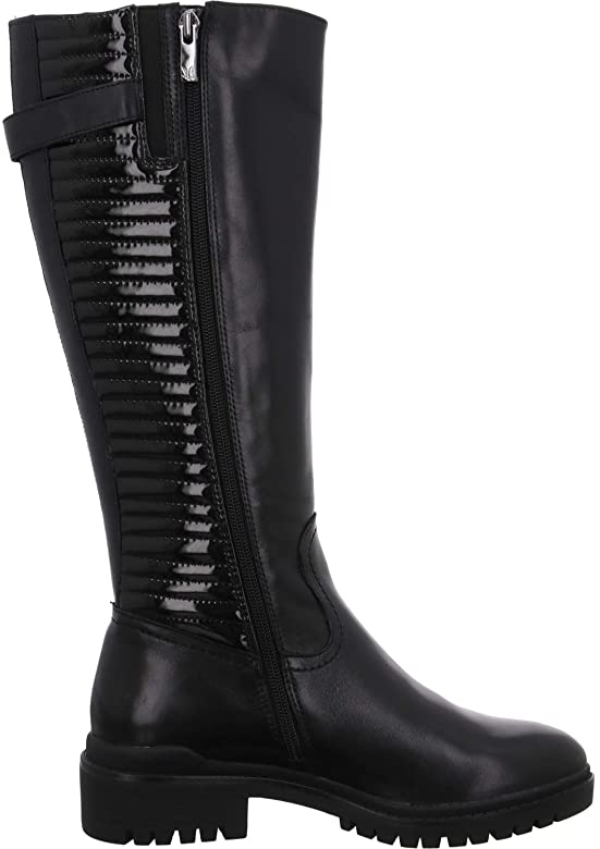 Caprice Long Black Patent Leather Biker Style Boot. Only sizes 6, 6.5 & 7.5 left