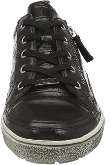 Caprice Black Croc Textured soft leather lace up Trainer with zip. Only sizes 6.5 and 7 left.