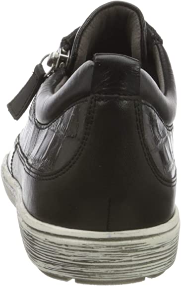 Caprice Black Croc Textured soft leather lace up Trainer with zip. Only sizes 6.5 and 7 left.