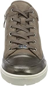 Caprice Stone Metallic Suede Zip/Lace trainer Only 4 and 6.5