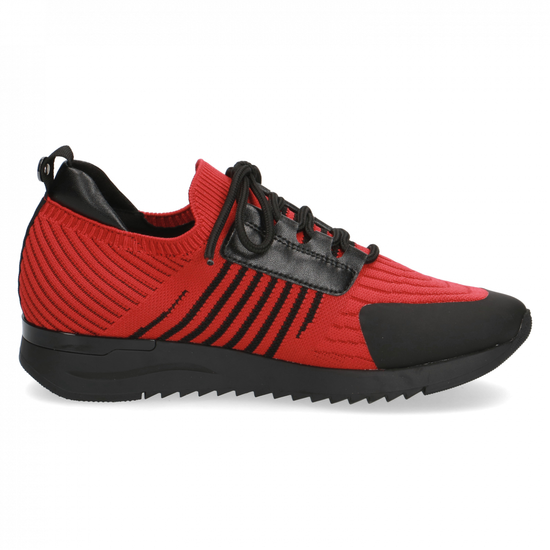 Caprice Black and Red knit pull on lace up trainer. Only sizes 5 and 6.5 left.
