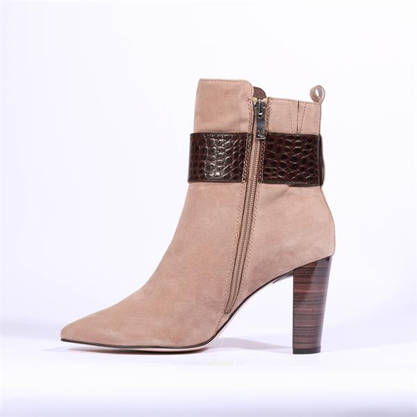Caprice Taupe/Brown Suede Ankle Boot With Croc Buckle. Only size 5.5 left