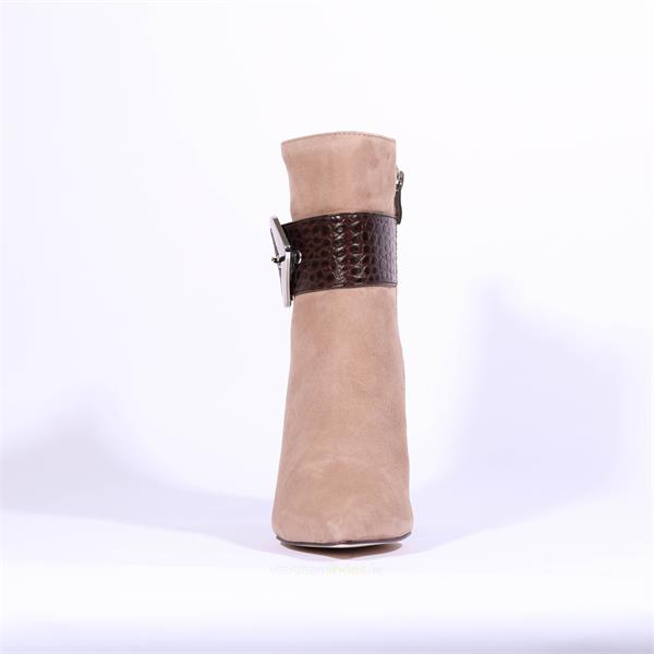 Caprice Taupe/Brown Suede Ankle Boot With Croc Buckle. Only size 5.5 left