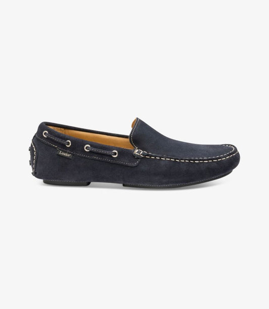 Loake Lifestyle "Donington" Driving Moccasin Navy Blue Suede