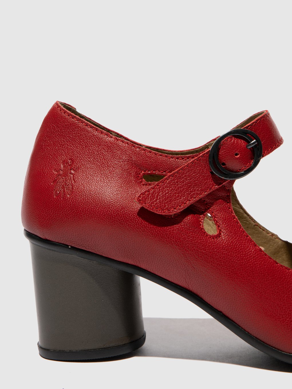 Fly London Sloe lipstick Red Mary Jane heel shoe. Only size 8