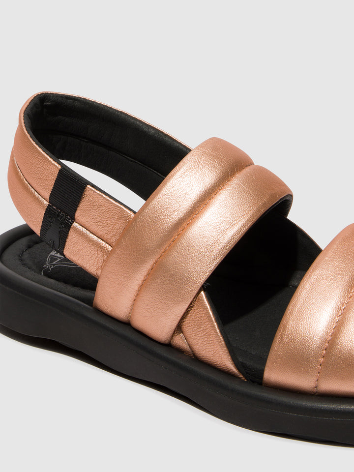 Fly London Tofy941 Idra Blush Gold sandal.