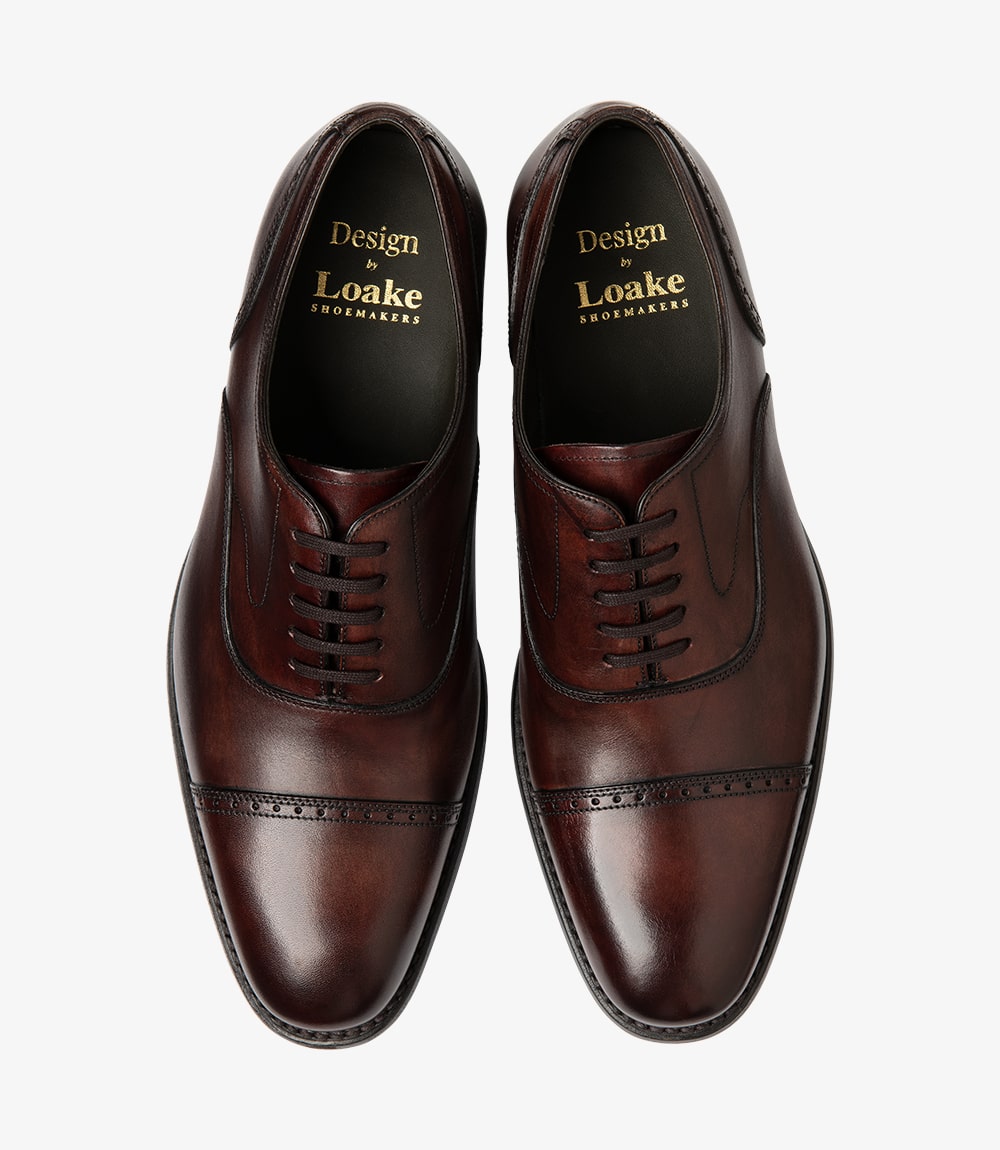 Loake Hughes Design Shoe Cap Burgundy