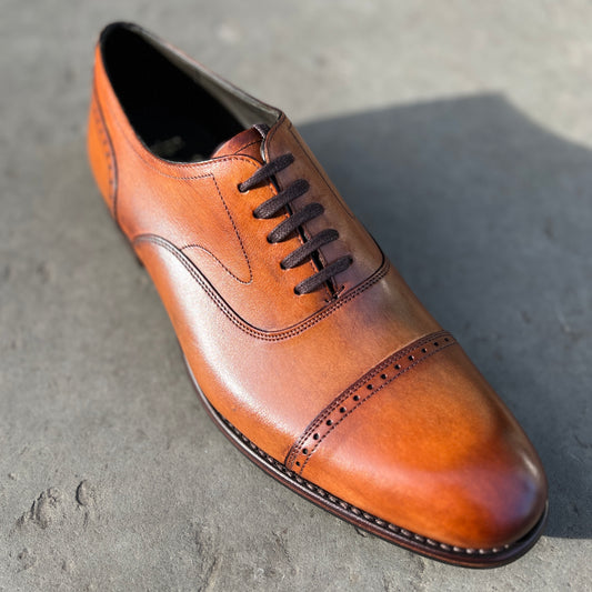 Loake Design "Hughes" Chestnut Tan Semi-Brogue