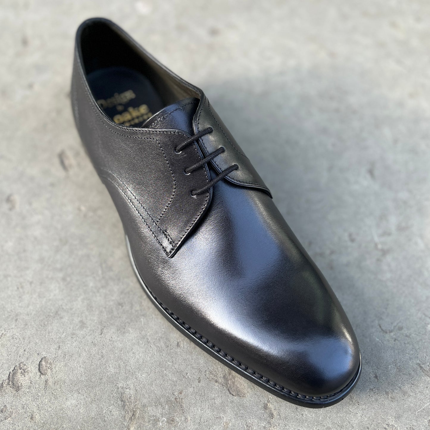 Loake Design "Atherton" Black Plain Derby Shoe