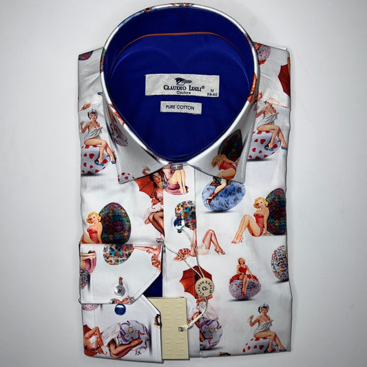 Claudio Lugli Men's "Vintage Pin Up Girls" Shirt - CP6843