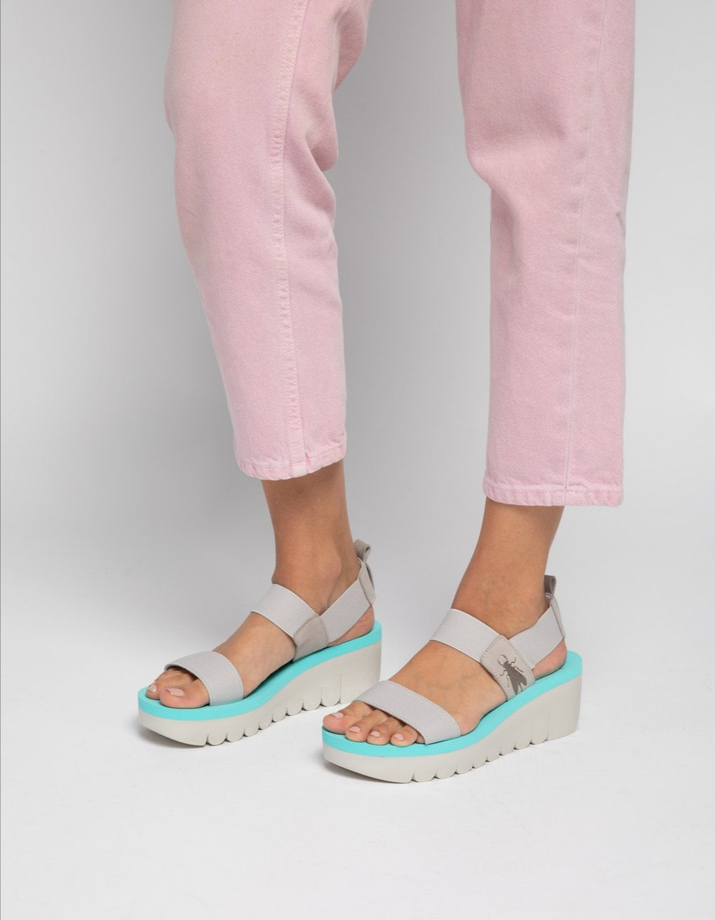 Fly London Cupido Mynt Wedge sandal. Only size 8 left.