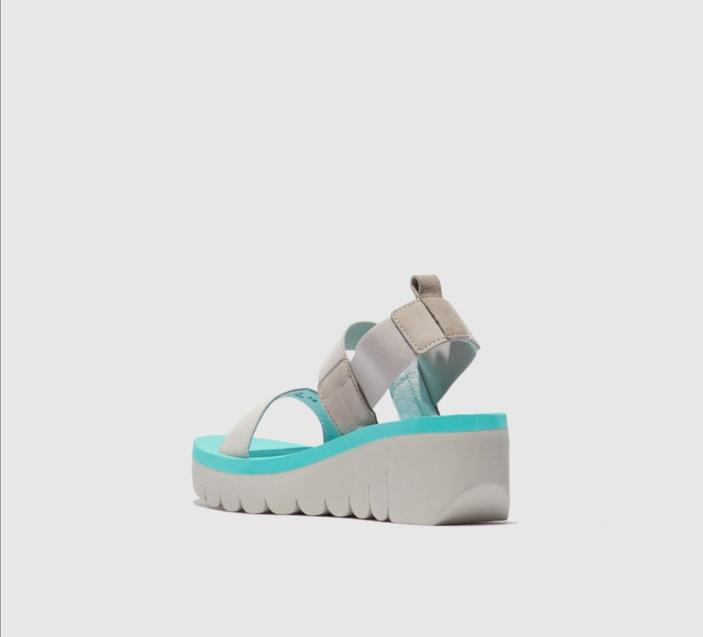 Fly London Cupido Mynt Wedge sandal. Only size 8 left.