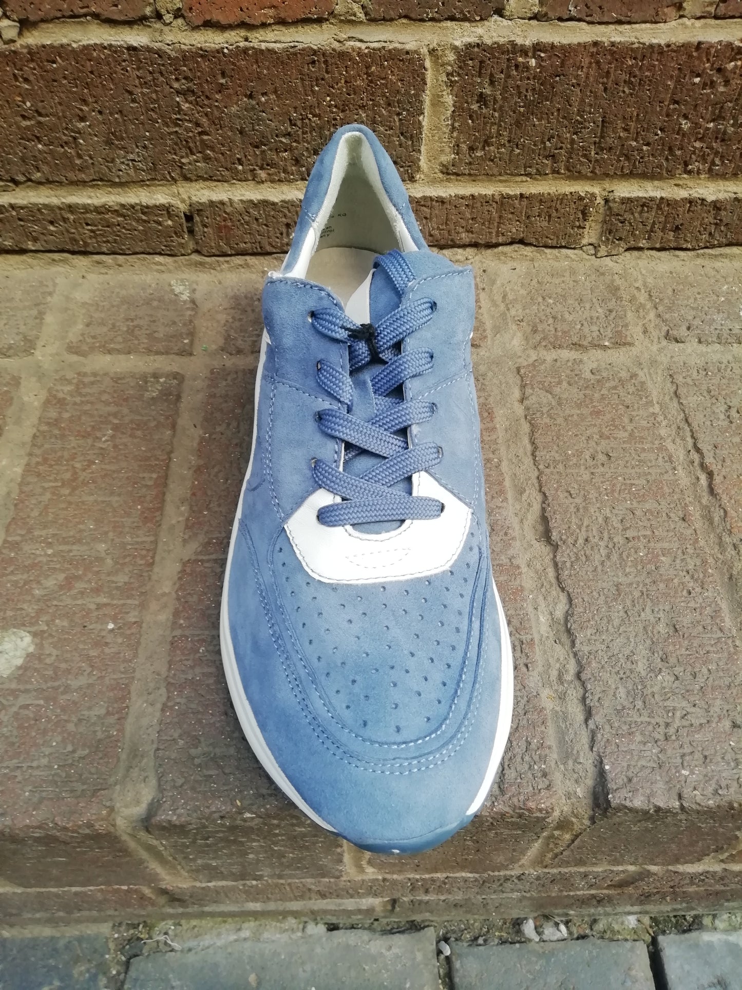 Caprice Blue and white suede leather wedge trainer. Only sizes 5 and 6 left.