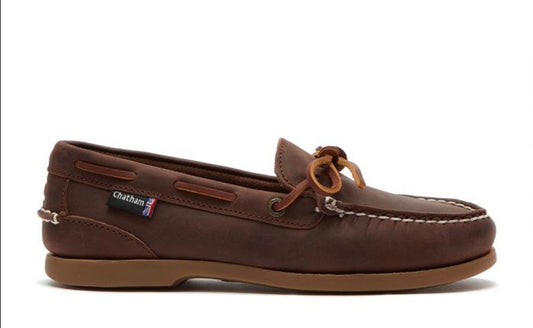 Chatham Olivia Chocolate Leather Deck Shoe. Only sizes 4 and 4.5 left.