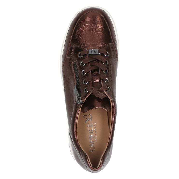 Caprice Metallic Brown leather lace up Trainer with zip. Only sizes 6.5 left.