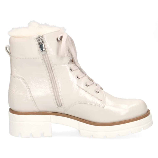 Caprice Snow patent lace front boot with side zip. Only size 3.5 left