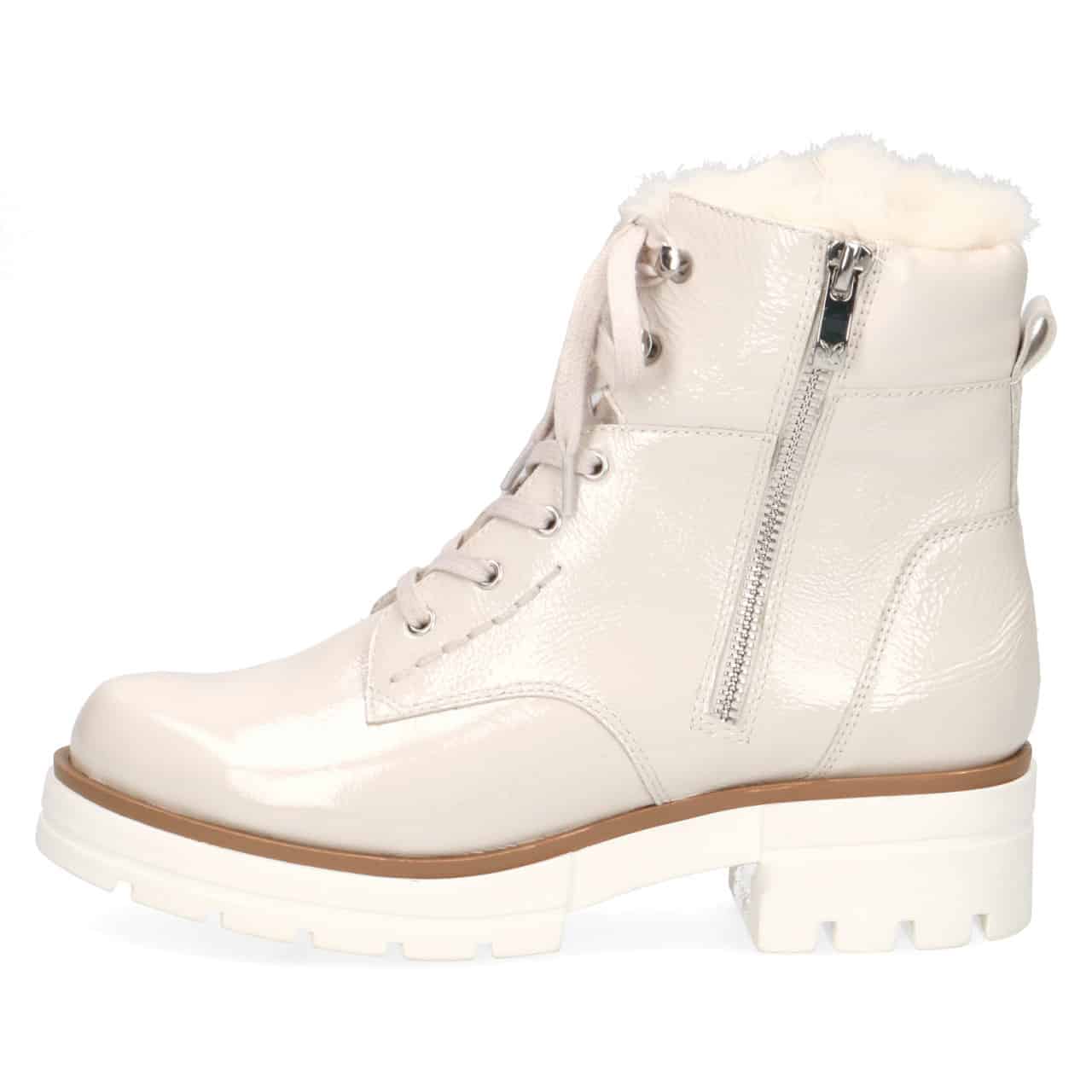 Caprice Snow patent lace front boot with side zip. Only size 3.5 left