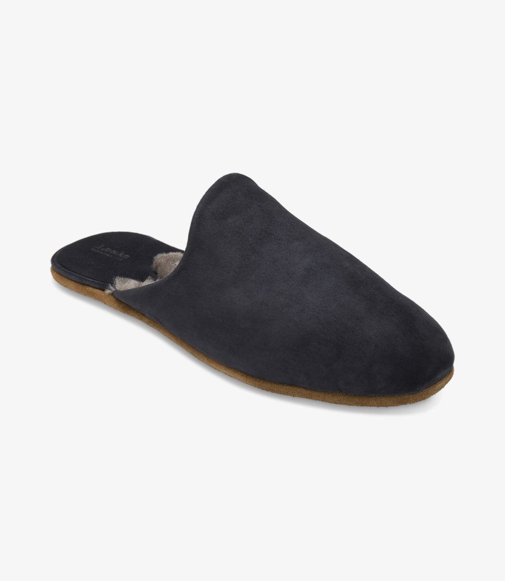 Loake Cavalry Slippers Navy Suede