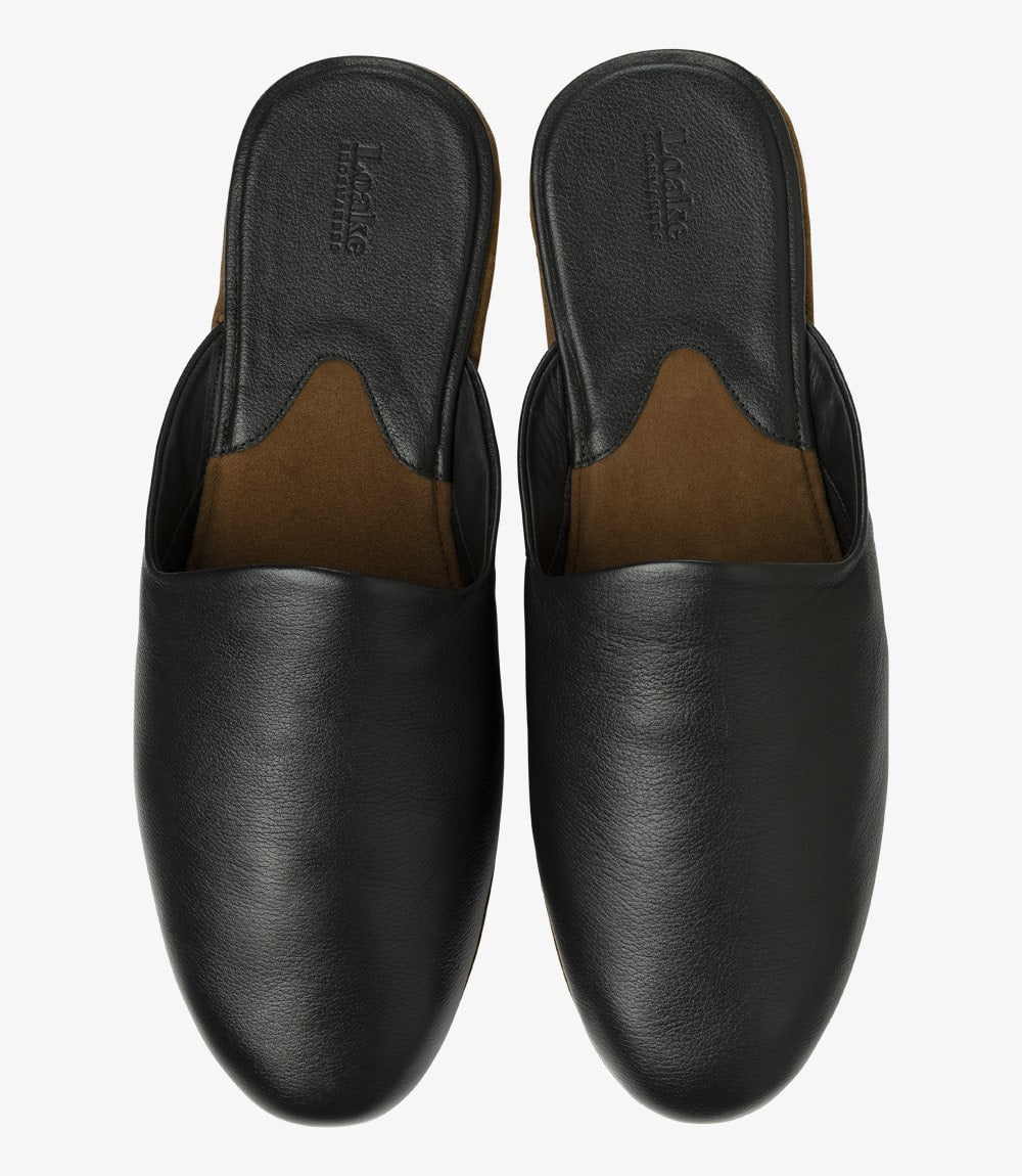 Loake Garrick Slippers Black Grain